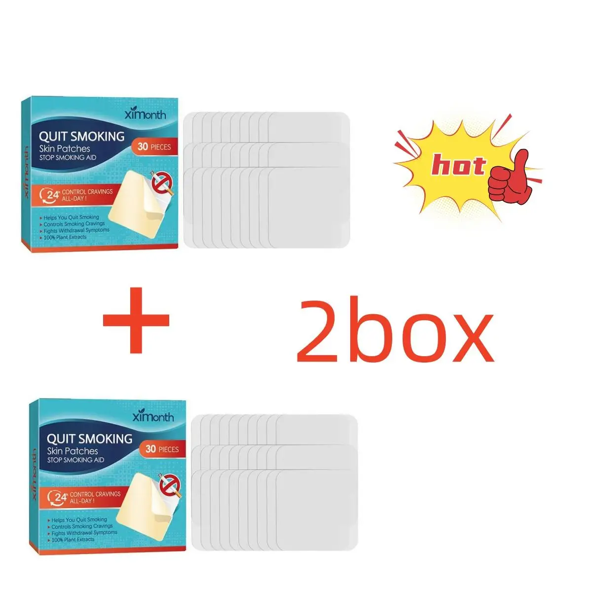 2Box Stop Smoking Transdermal Patches Quit Patches, Easy And Effective Stop Smoking Aid 60 Patches 2 Month Supply
2Box Stop Smoking Transdermal Patches Quit Patches, Easy And Effective Stop Smoking Aid 60 Patches 2 Month Supply