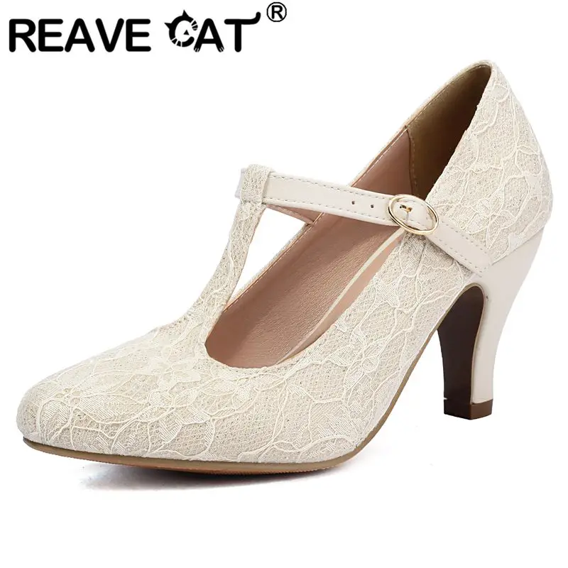 REAVE CAT Design Fashion Women Pumps Round Toe Chunky Heels 8cm Buckle T-Strap Large Size 41 42 43 Breathable Mesh Retro Shoes
REAVE CAT Design Fashion Women Pumps Round Toe Chunky Heels 8cm Buckle T-Strap Large Size 41 42 43 Breathable Mesh Retro Shoes