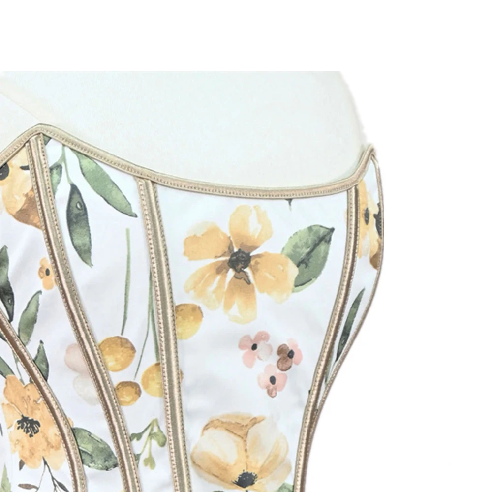 Women Tight Corset Bustier Overbust Strapless Fliral Printed Lace Up Boned Shaping Tops Vintage Bodice For Streetwear Crop Top
Women Tight Corset Bustier Overbust Strapless Fliral Printed Lace Up Boned Shaping Tops Vintage Bodice For Streetwear Crop Top