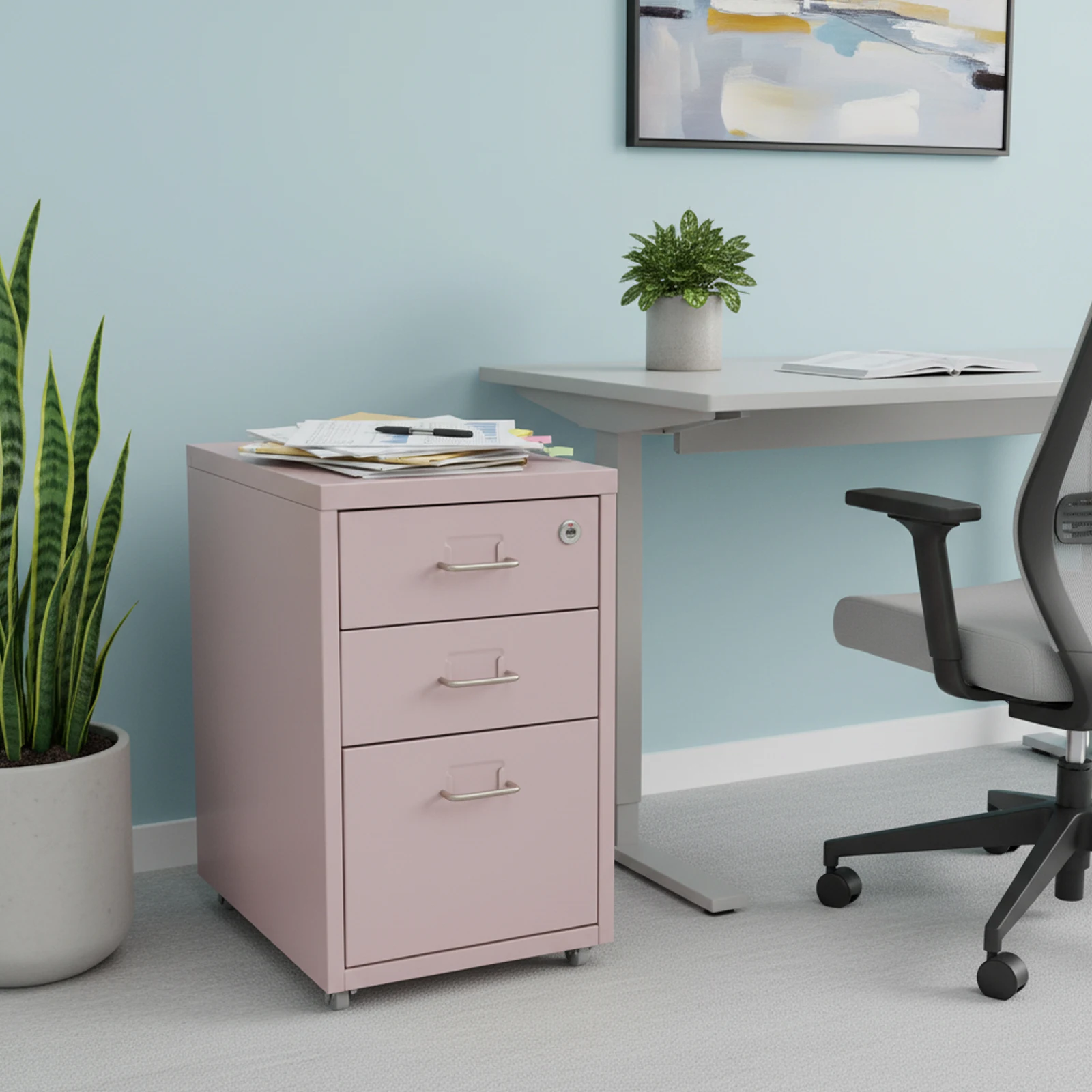 Vertical File Cabinet, Lateral 3 Drawer File Cabinets with Lock, Filing Cabinet Under Desk with 4 Movable Wheels(Pink)
Vertical File Cabinet, Lateral 3 Drawer File Cabinets with Lock, Filing Cabinet Under Desk with 4 Movable Wheels(Pink)