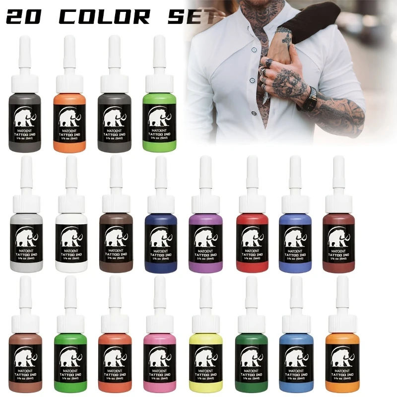 20pcs 5ml tattoo ink for body coloring, artistic tattoo ink, semi-permanent makeup, tattoo supplies used by tattoo artists
20pcs 5ml tattoo ink for body coloring, artistic tattoo ink, semi-permanent makeup, tattoo supplies used by tattoo artists