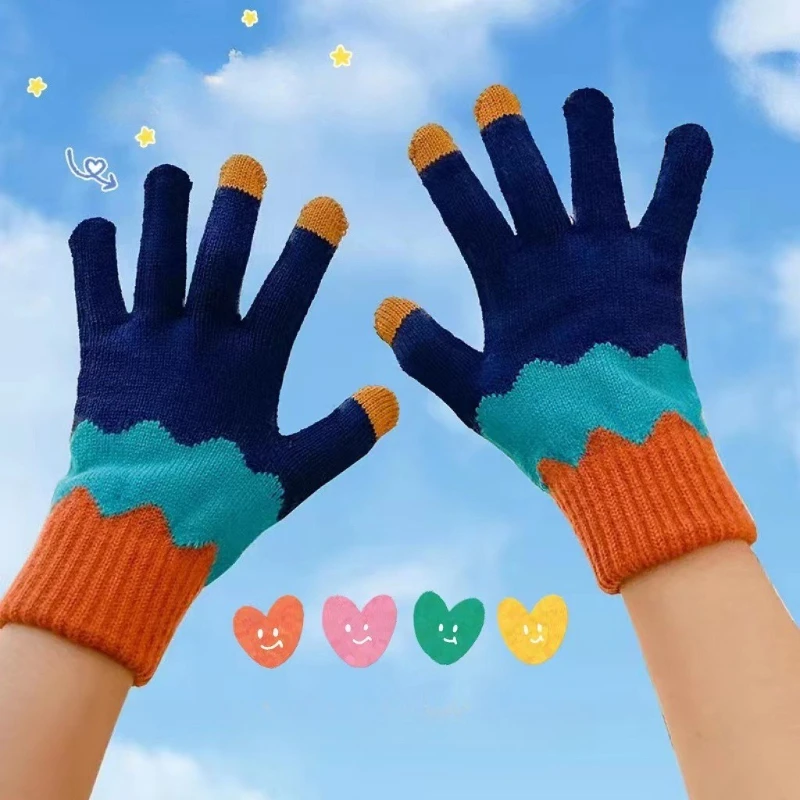 Gloves Women's Winter Plus Velvet Thickened Cold-proof and Warm Wave Pattern Riding Five-finger Touch Screen Knitted Gloves
Gloves Women's Winter Plus Velvet Thickened Cold-proof and Warm Wave Pattern Riding Five-finger Touch Screen Knitted Gloves