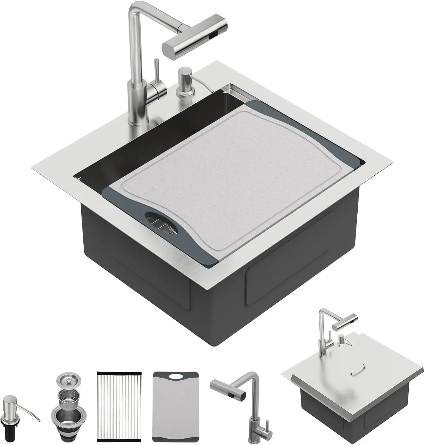 21 Inch Outdoor Kitchen Sink 21x20 Stainless Steel Drop Sink 16 Gauge Pull Down Faucet Combo Cover Small Outdoor Kitchens Bar Pr
21 Inch Outdoor Kitchen Sink 21x20 Stainless Steel Drop Sink 16 Gauge Pull Down Faucet Combo Cover Small Outdoor Kitchens Bar Pr