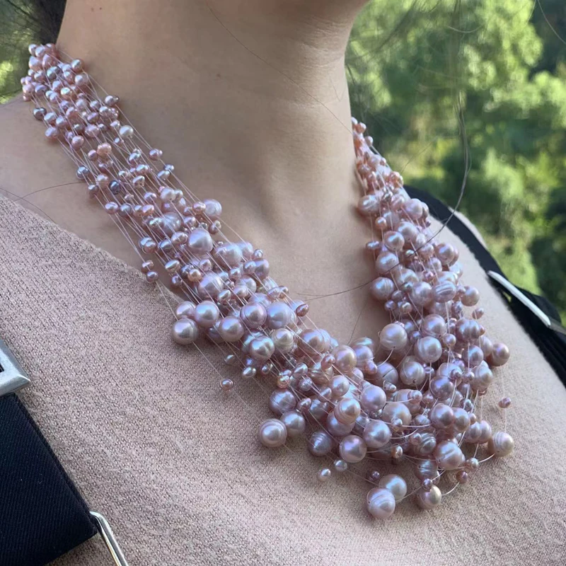 Purple Pearl Necklace For Women Fashion Jewelry Wedding Party Multi Layers Female Gift Elegant Classic Fishline Necklace Magnet
Purple Pearl Necklace For Women Fashion Jewelry Wedding Party Multi Layers Female Gift Elegant Classic Fishline Necklace Magnet