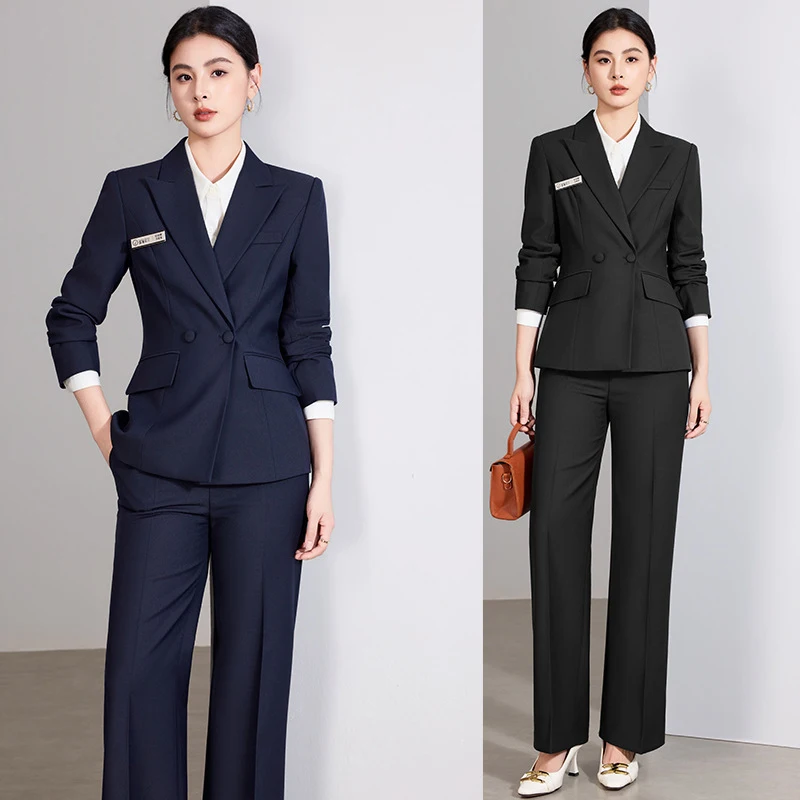 Women's Professional Business Suits for Spring, Sales Department Workwear, Hotel Front Desk Reception Uniforms, Ladies' Blazer
Women's Professional Business Suits for Spring, Sales Department Workwear, Hotel Front Desk Reception Uniforms, Ladies' Blazer
