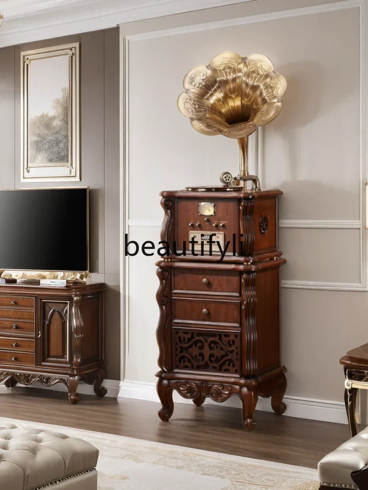 Phonograph retro living room European American vinyl record player audio solid wood ornament old-fashioned record player
Phonograph retro living room European American vinyl record player audio solid wood ornament old-fashioned record player