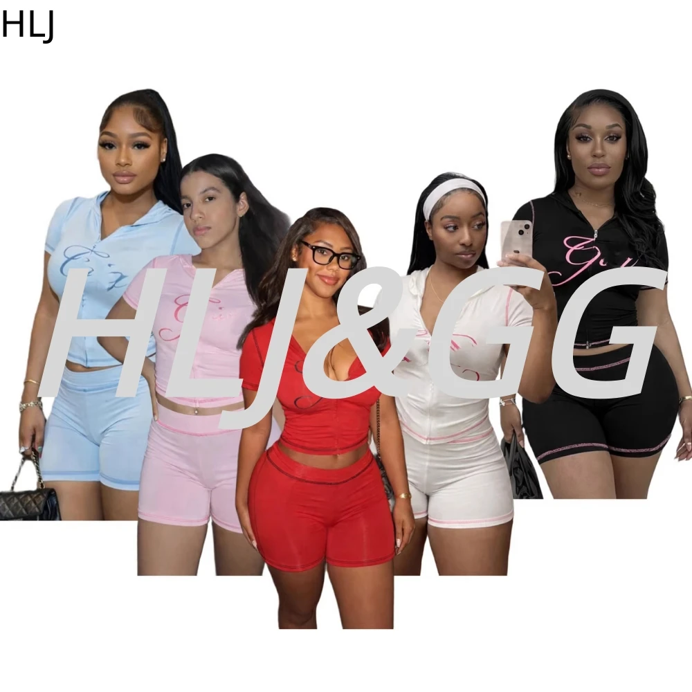 HLJ Trend Y2K Letter Print Hooded Two Piece Sets Women Zip Short Sleeve Slim Crop Top And Shorts Outfits Fashion Streetwear BR
HLJ Trend Y2K Letter Print Hooded Two Piece Sets Women Zip Short Sleeve Slim Crop Top And Shorts Outfits Fashion Streetwear BR