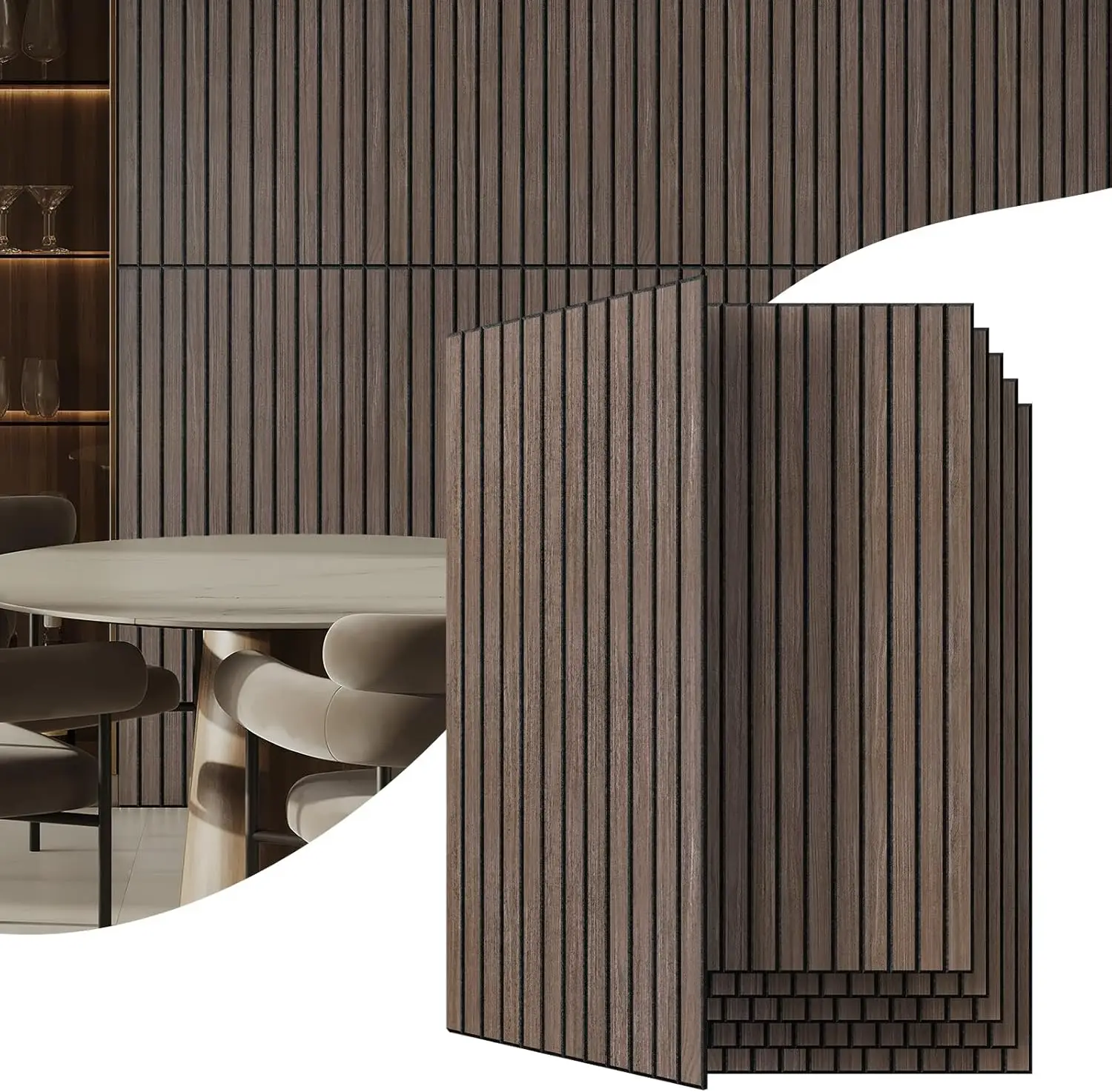 Набор из 6 акустических панелей для стен, звукопоглощающие декоративные панели для дома, офиса, студии, отделка цвета глубокого ореха
Набор из 6 акустических панелей для стен, звукопоглощающие декоративные панели для дома, офиса, студии, отделка цвета глубокого ореха