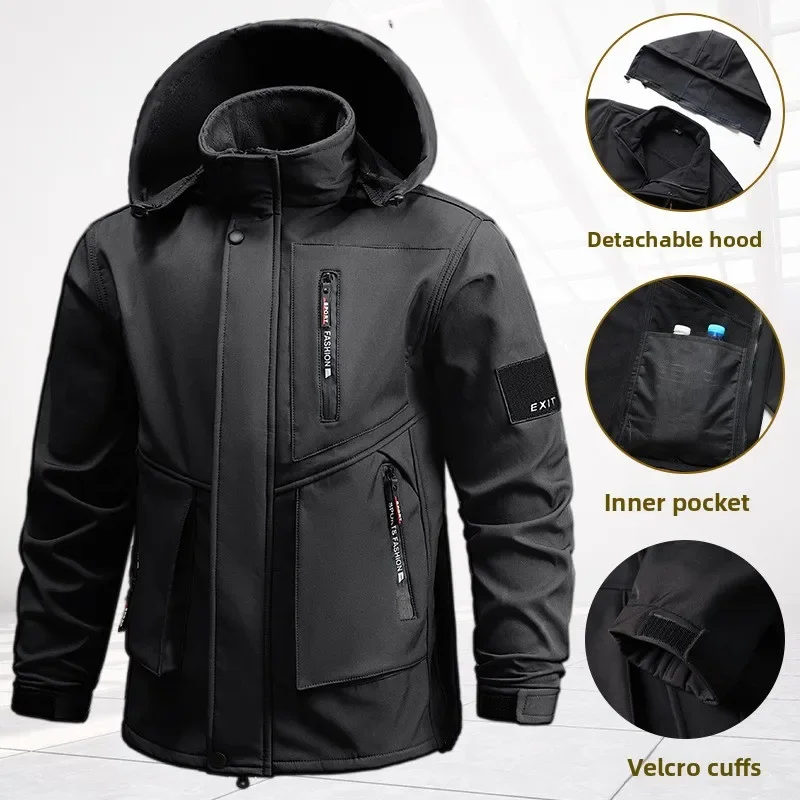 165-195 утолщенный флисовый зимний уличный альпинистский костюм, мужская рабочая одежда, водонепроницаемый ветрозащитный теплый комплект из двух предметов для зимы
165-195 утолщенный флисовый зимний уличный альпинистский костюм, мужская рабочая одежда, водонепроницаемый ветрозащитный теплый комплект из двух предметов для зимы