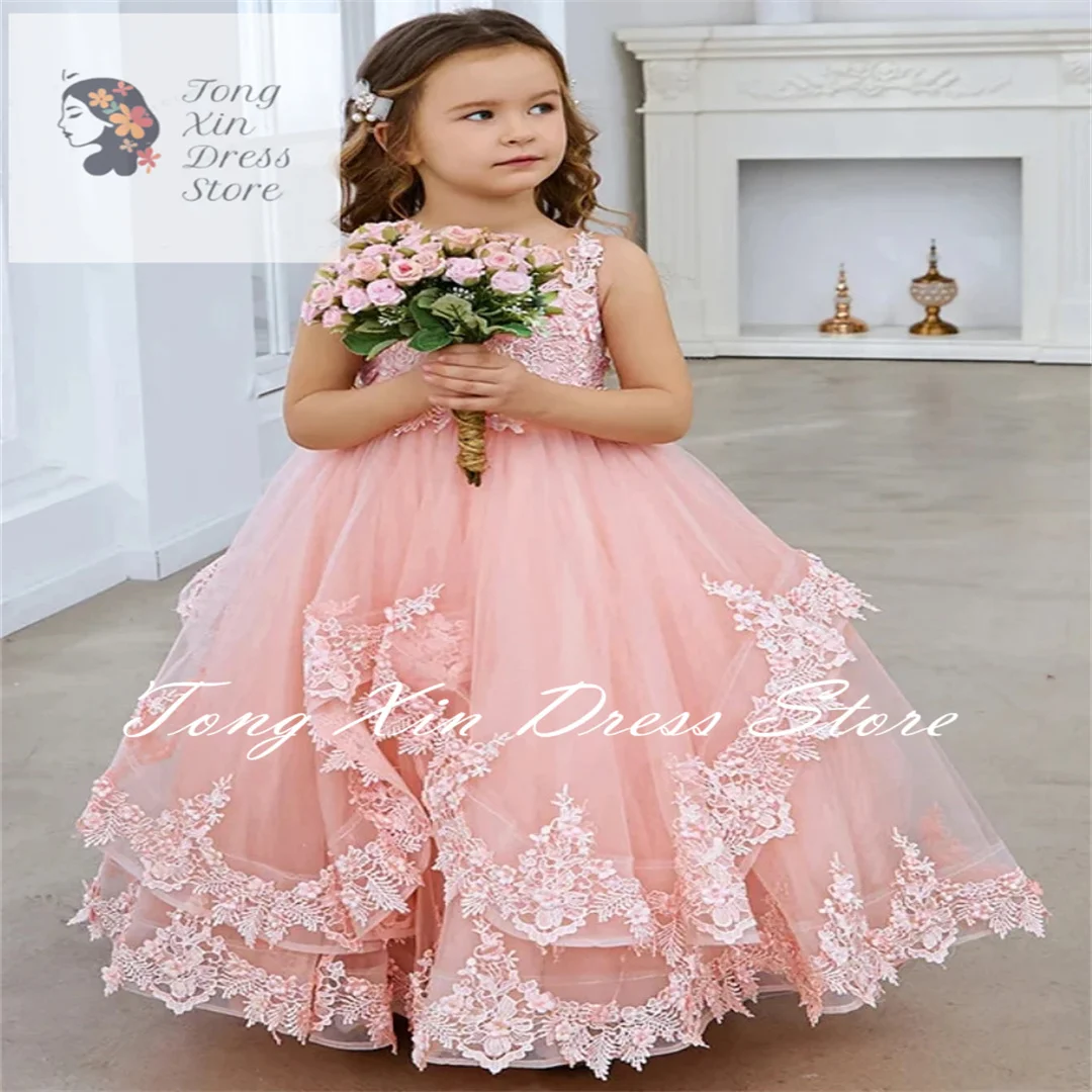 Flower Girl Dresses Pink Tulle Tiered White Appliques Pattern Sleeveless For Wedding Birthday Party Banquet Princess Gowns
Flower Girl Dresses Pink Tulle Tiered White Appliques Pattern Sleeveless For Wedding Birthday Party Banquet Princess Gowns