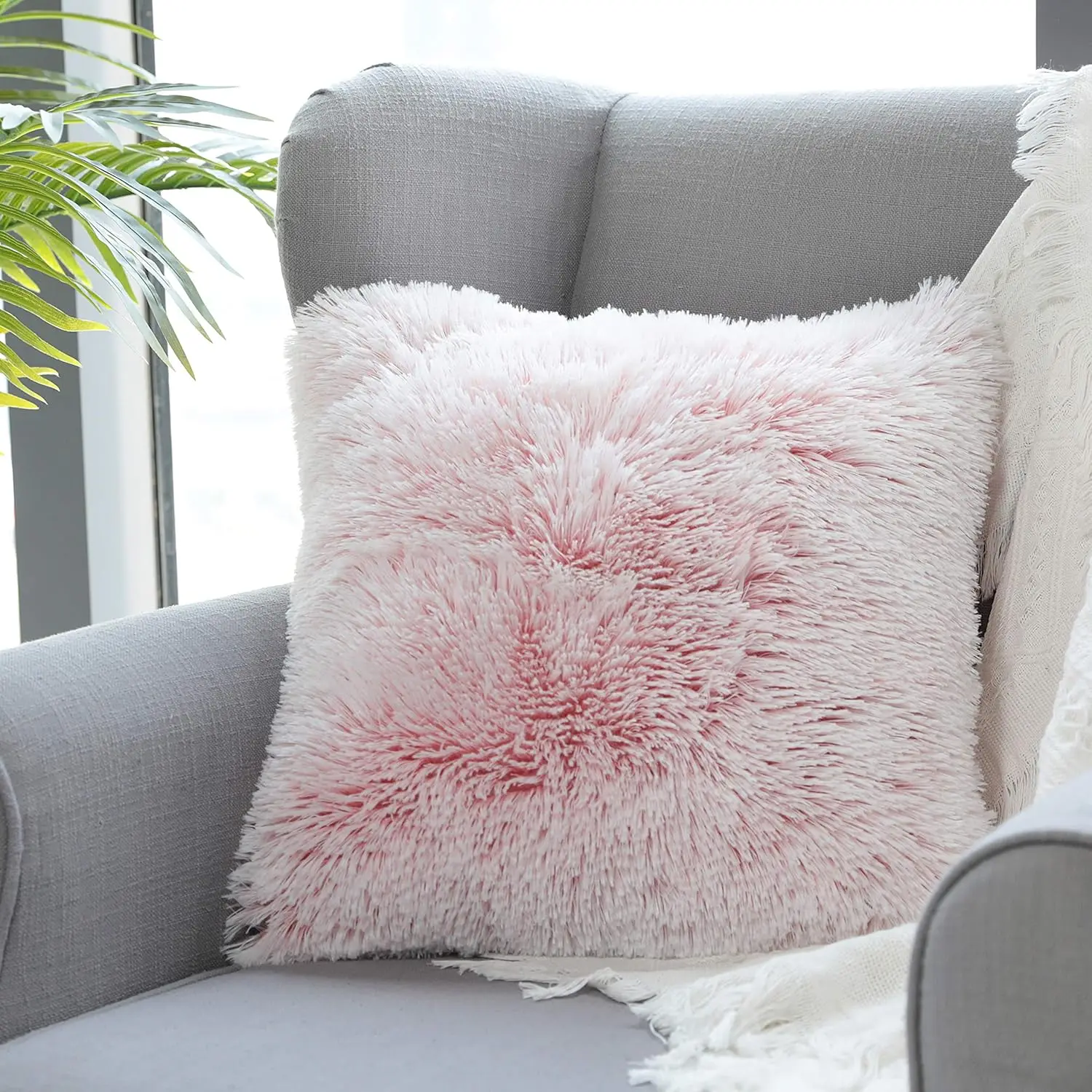 Fluffy Accent Pillows Cover 20'x20', Soft Pink Ombre Faux Fur Throw Pillow Case, Modern Luxury Decorative Square Cushion Cover f
Fluffy Accent Pillows Cover 20'x20', Soft Pink Ombre Faux Fur Throw Pillow Case, Modern Luxury Decorative Square Cushion Cover f