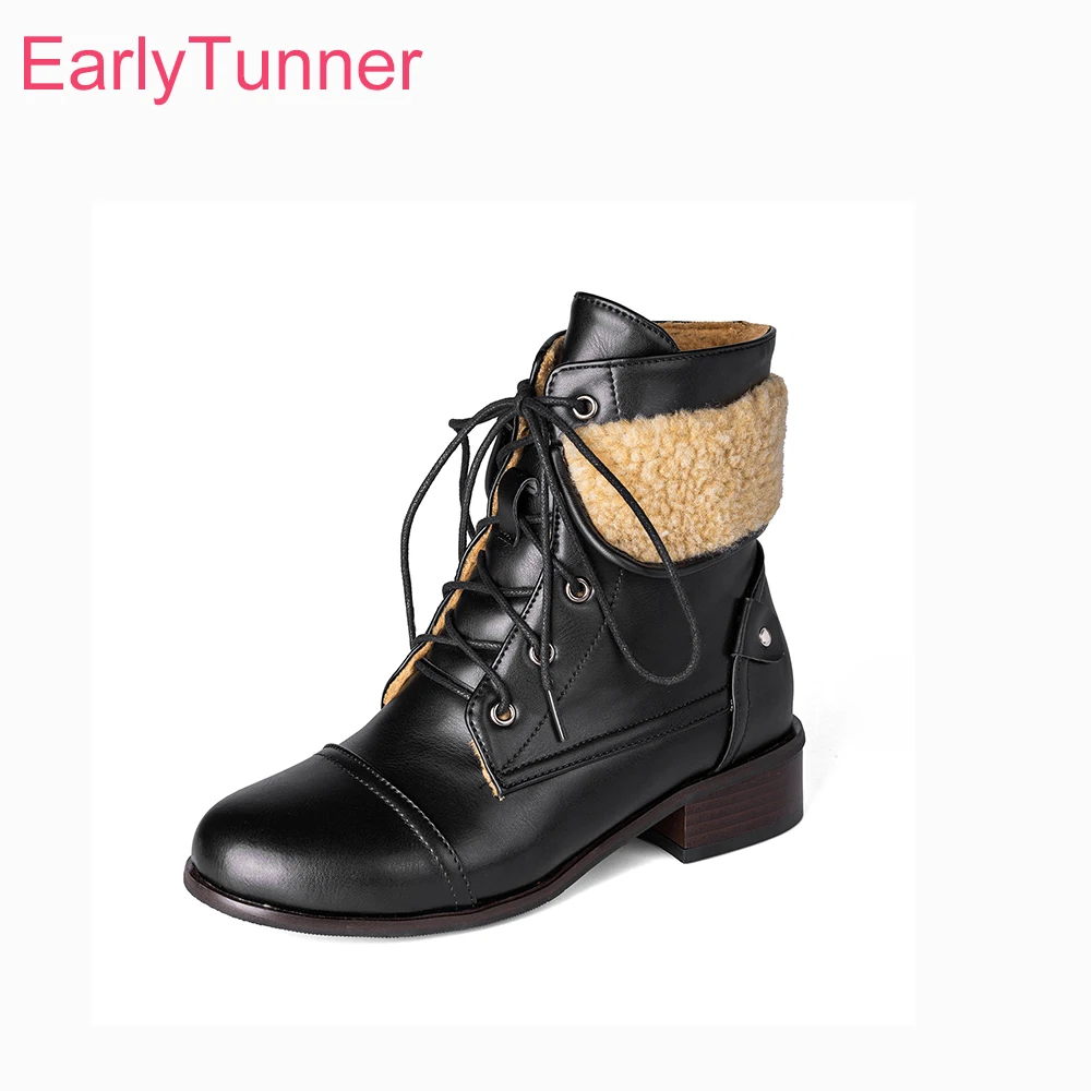 2026 Winter Warm Black Women Ankle Boots Round Toe Med Chunky Heels Lady Combat Shoes Large Plus Size 12 43 47
2026 Winter Warm Black Women Ankle Boots Round Toe Med Chunky Heels Lady Combat Shoes Large Plus Size 12 43 47