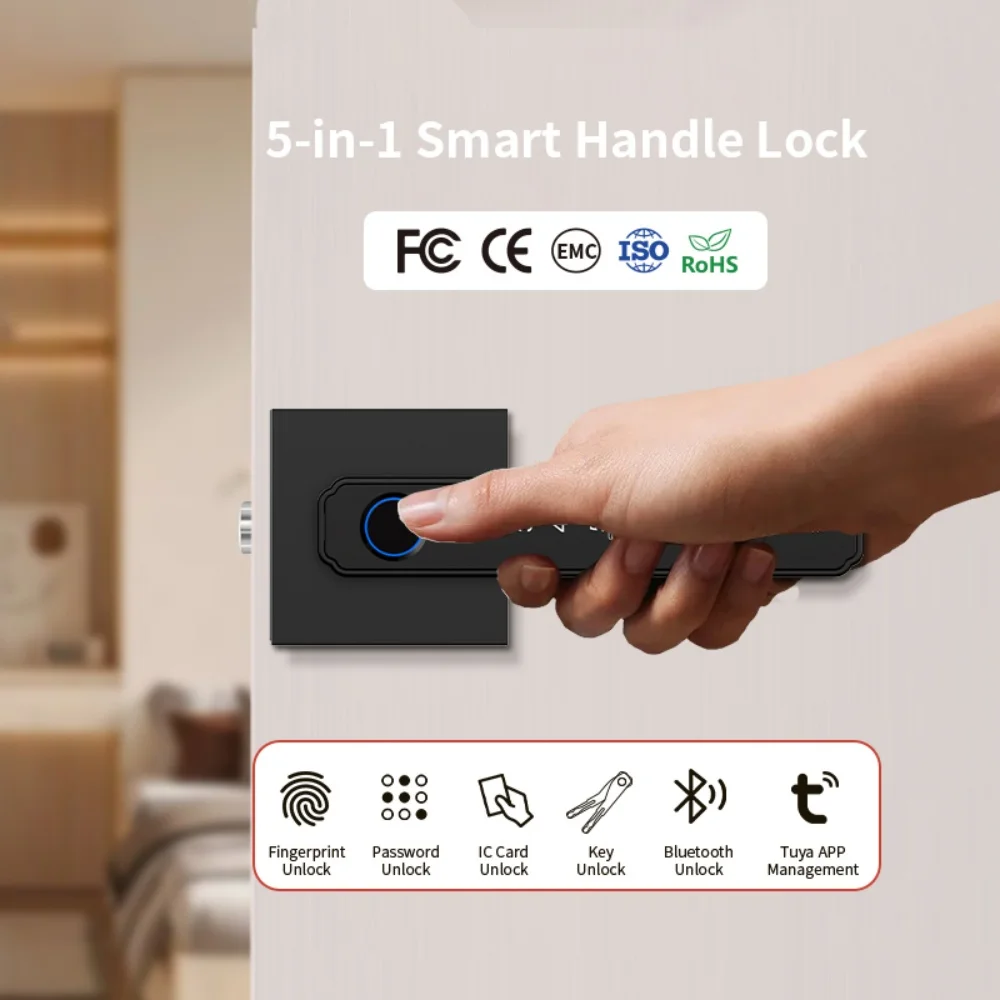 Security Door Password Lock Fingerprint Unlock Intelligent Door Lock Support Tuya System Connection Intelligent Fingerprint Lock
Security Door Password Lock Fingerprint Unlock Intelligent Door Lock Support Tuya System Connection Intelligent Fingerprint Lock
