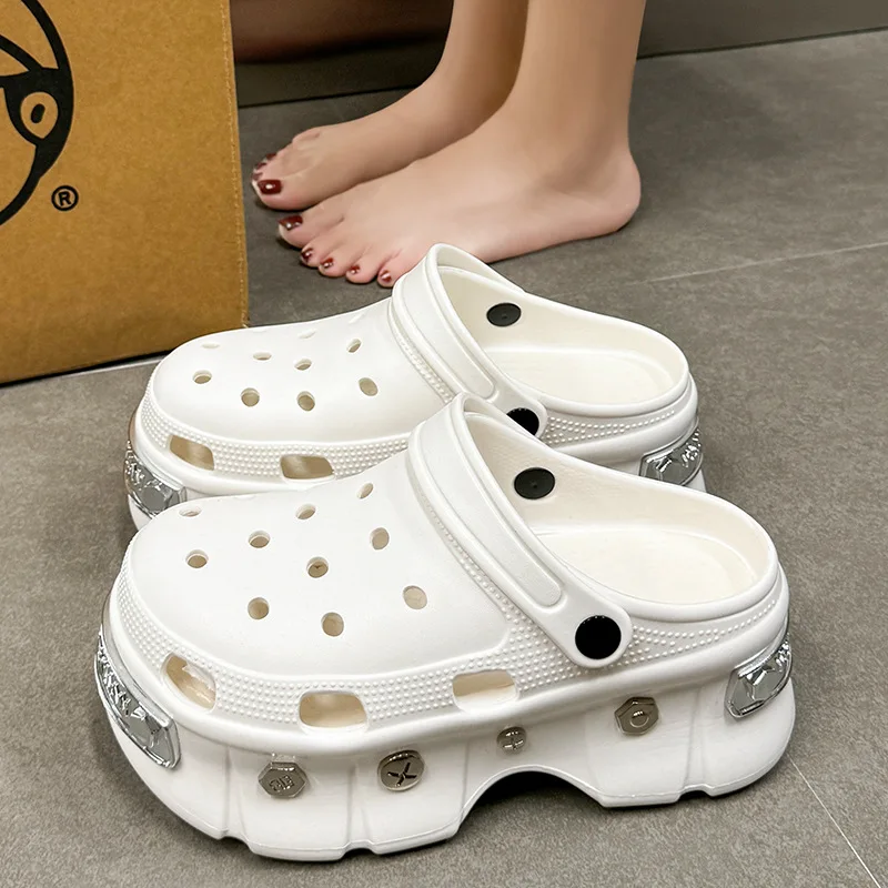 Summer Thick-soled Women's Slippers EVA Punk Metal Rivets Women's Sandals Baotou Birkencool Woman's Shoes Sandalias De Mujer
Summer Thick-soled Women's Slippers EVA Punk Metal Rivets Women's Sandals Baotou Birkencool Woman's Shoes Sandalias De Mujer