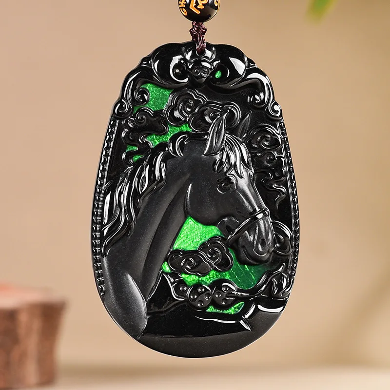 S Black Myanmar Jadeite Horse Pendant Necklace Gifts for Women Luxury Stone Carved Amulet Burmese Jade Fashion Accessories
S Black Myanmar Jadeite Horse Pendant Necklace Gifts for Women Luxury Stone Carved Amulet Burmese Jade Fashion Accessories
