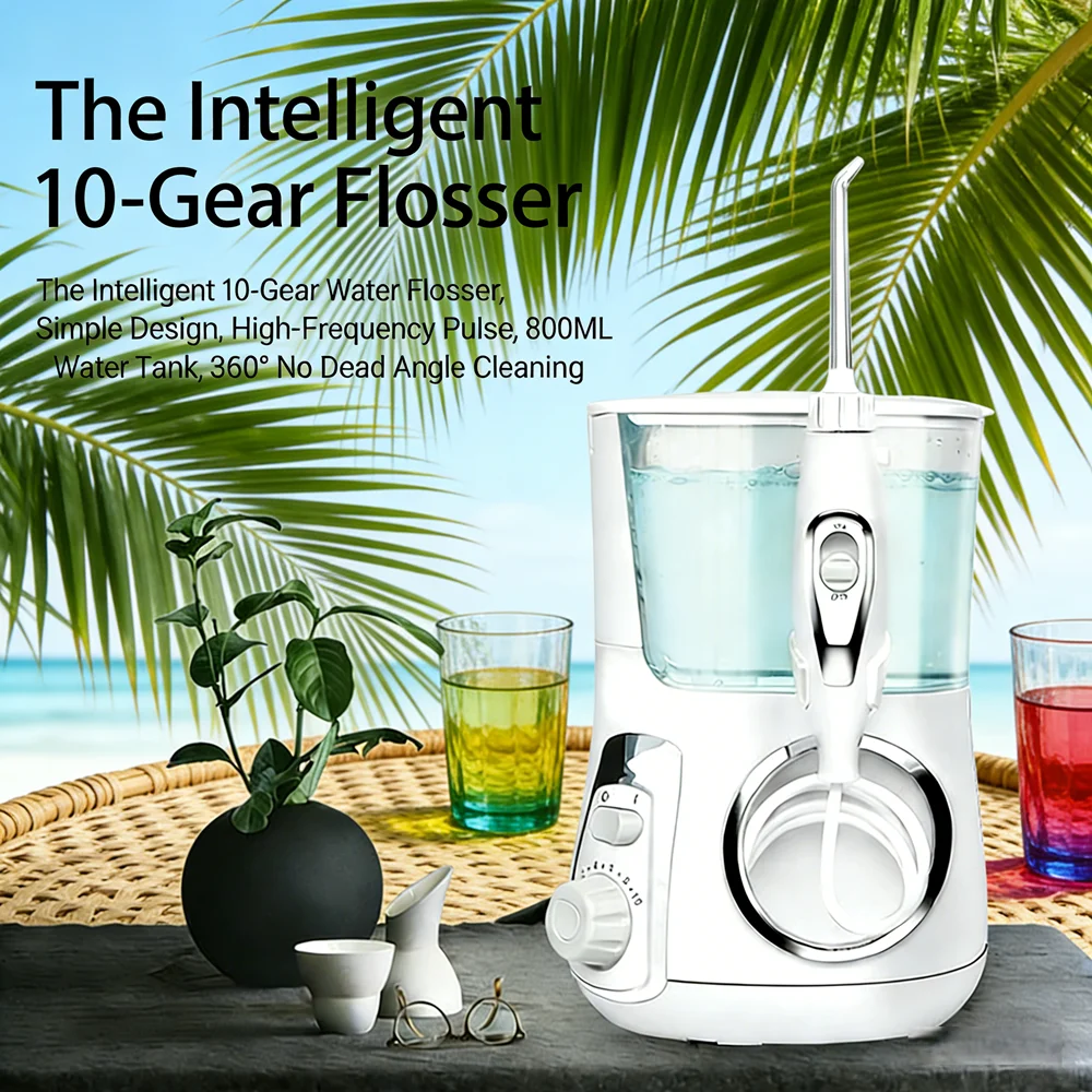 10 Modes 800ML Desktop Electric Oral Irrigator, 5 Nozzles Water Flosser, Deep Clean Teeth, Prevent Bad Breath & Cavities
10 Modes 800ML Desktop Electric Oral Irrigator, 5 Nozzles Water Flosser, Deep Clean Teeth, Prevent Bad Breath & Cavities