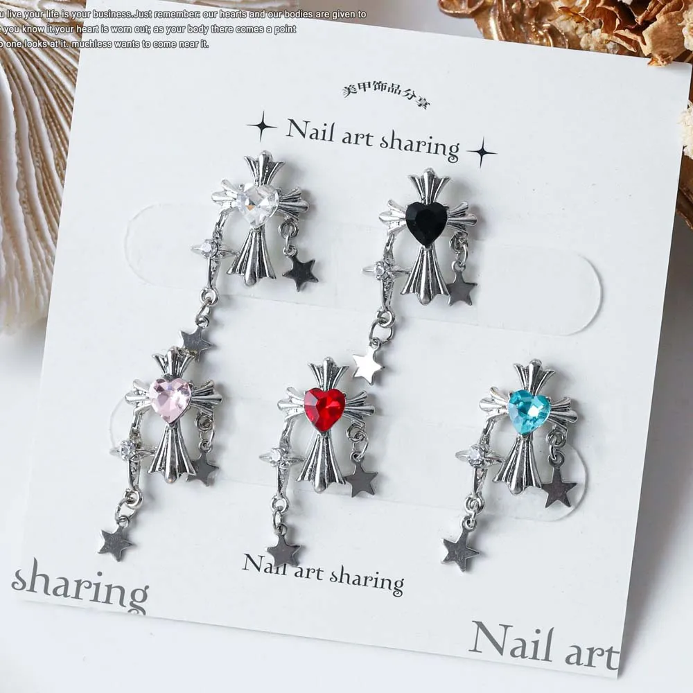 10PCS Chrom Cross Chain Heart Nail Art Charms 3D Alloy Punk Style Star Pendant Design Nail Decoration Luxury DIY Nail Accessorie
10PCS Chrom Cross Chain Heart Nail Art Charms 3D Alloy Punk Style Star Pendant Design Nail Decoration Luxury DIY Nail Accessorie