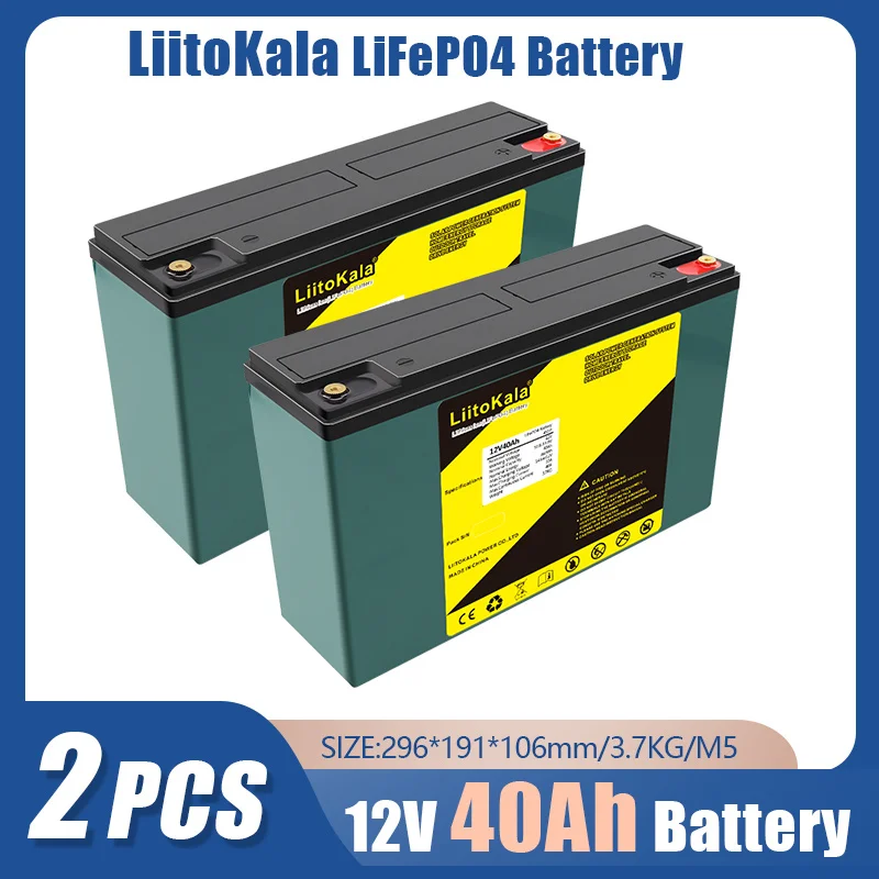 2PCS LiitoKala 12.8V 40Ah Deep Cycle LiFePO4 Rechargeable Battery Pack 12V Life Cycles 4000 with Built-in BMS for Solar System
2PCS LiitoKala 12.8V 40Ah Deep Cycle LiFePO4 Rechargeable Battery Pack 12V Life Cycles 4000 with Built-in BMS for Solar System