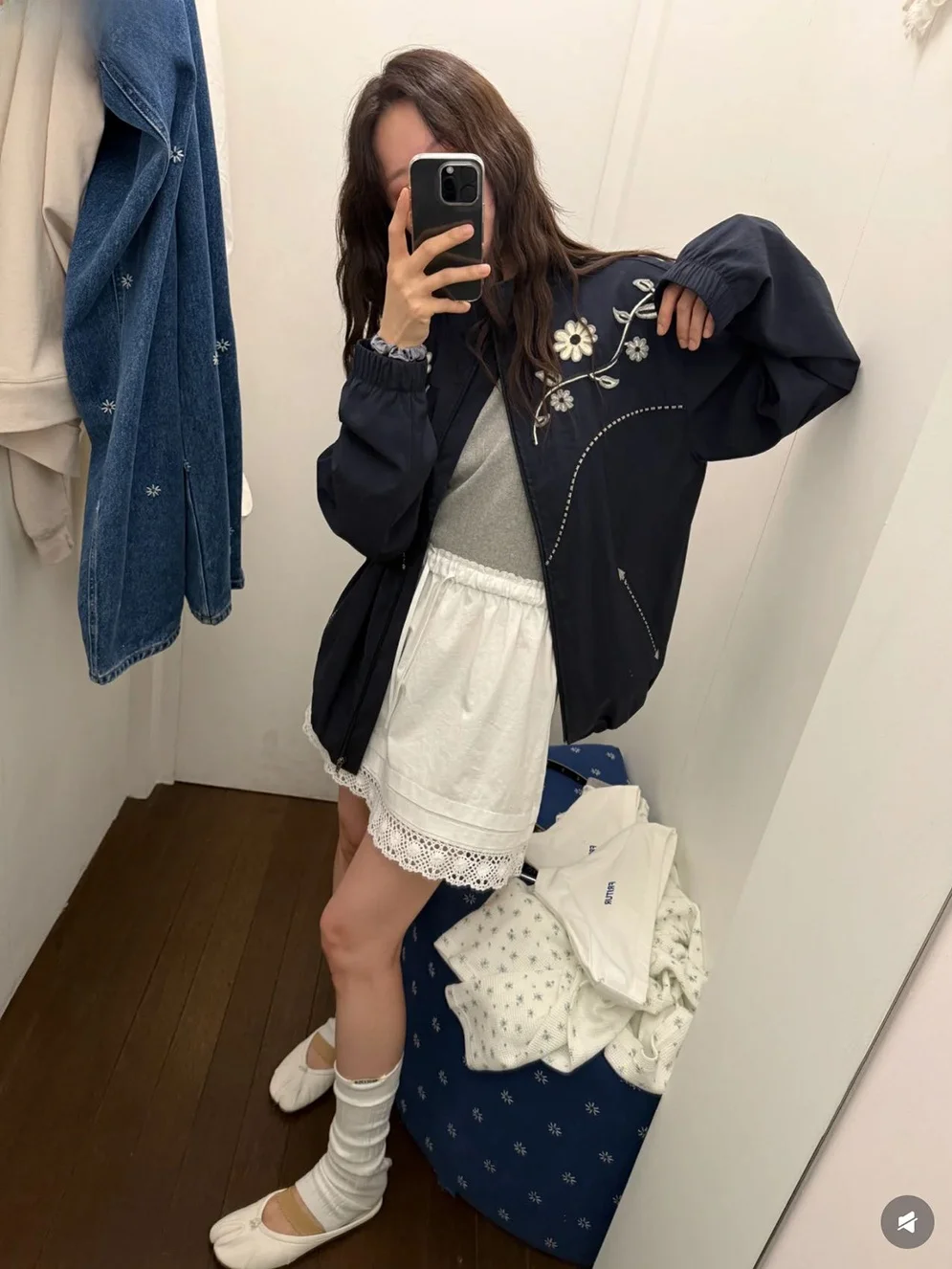 Korean Sle Embroidered Flower Zipper Jaet Women's Loose Fit Long Sve Coat Spring Autumn Season Faion Commute Wear
Korean Sle Embroidered Flower Zipper Jaet Women's Loose Fit Long Sve Coat Spring Autumn Season Faion Commute Wear