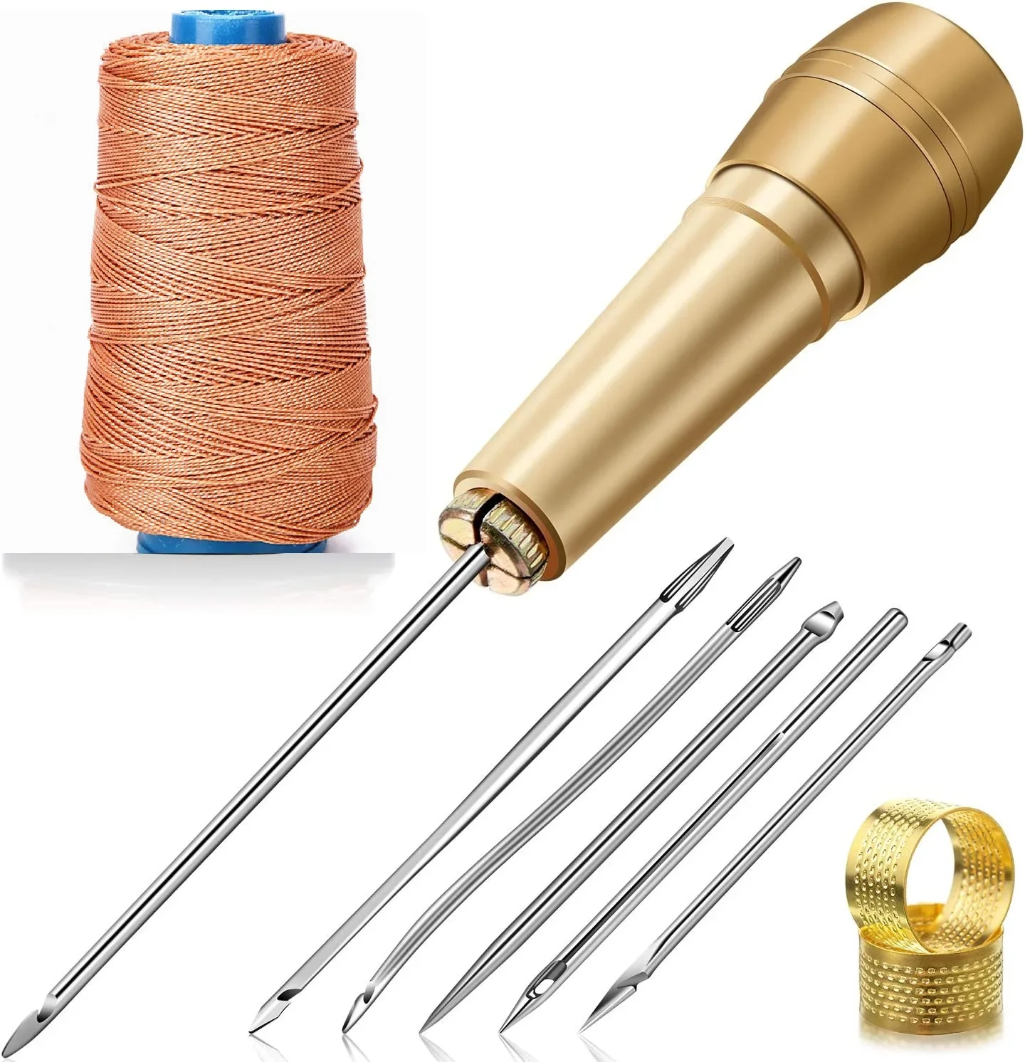 6 Pieces Canvas Leather Sewing Awl Needle+Copper Handle+250meter Nylon Cord Thread+2 Pieces Thimble Leather Sewing Shoe Repair
6 Pieces Canvas Leather Sewing Awl Needle+Copper Handle+250meter Nylon Cord Thread+2 Pieces Thimble Leather Sewing Shoe Repair