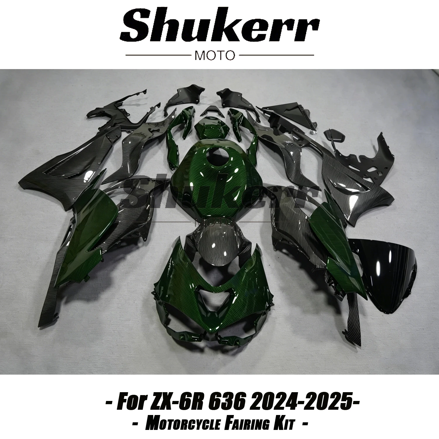 Carbon Fiber Green Plastics Fairing Kit Injection Mold Bodywork Panel Kit Fit for Kawasaki Zx-6R Zx6R 2024 - 2026 Zx636 2025
Carbon Fiber Green Plastics Fairing Kit Injection Mold Bodywork Panel Kit Fit for Kawasaki Zx-6R Zx6R 2024 - 2026 Zx636 2025