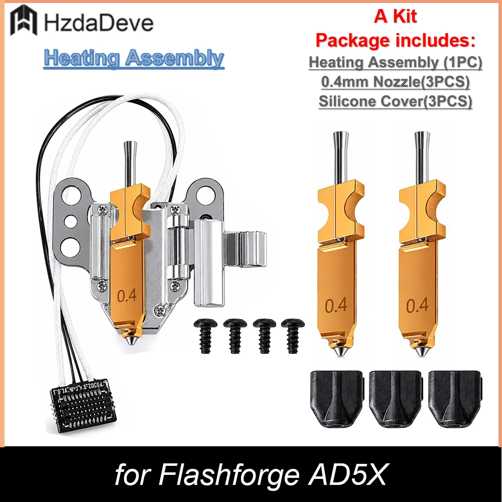 HzdaDeve 0.25 0.4 0.6 0.8MM AD5X Nozzle And Hotend Heating Assembly Kit Quick-Detachable Nozzle Print Head Parts Accessories
HzdaDeve 0.25 0.4 0.6 0.8MM AD5X Nozzle And Hotend Heating Assembly Kit Quick-Detachable Nozzle Print Head Parts Accessories