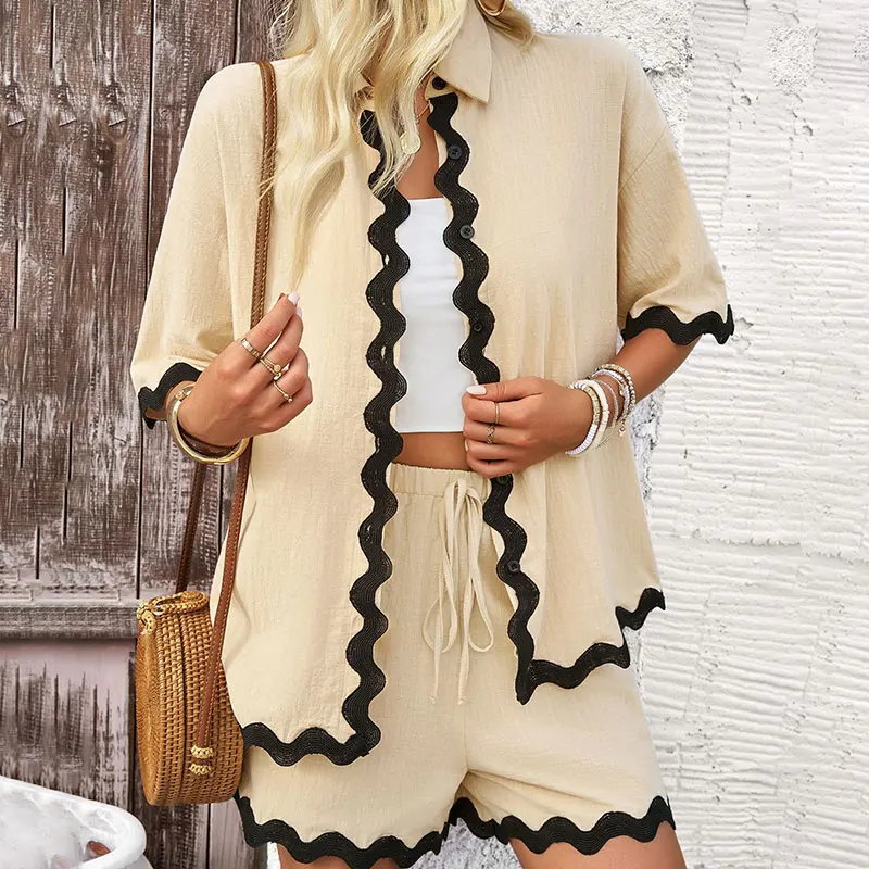 Women's Elegant Summer Casual Solid Color Short Shirt Shorts Set Women Fashion Temperament Two Piece Set Party Commuter
Women's Elegant Summer Casual Solid Color Short Shirt Shorts Set Women Fashion Temperament Two Piece Set Party Commuter