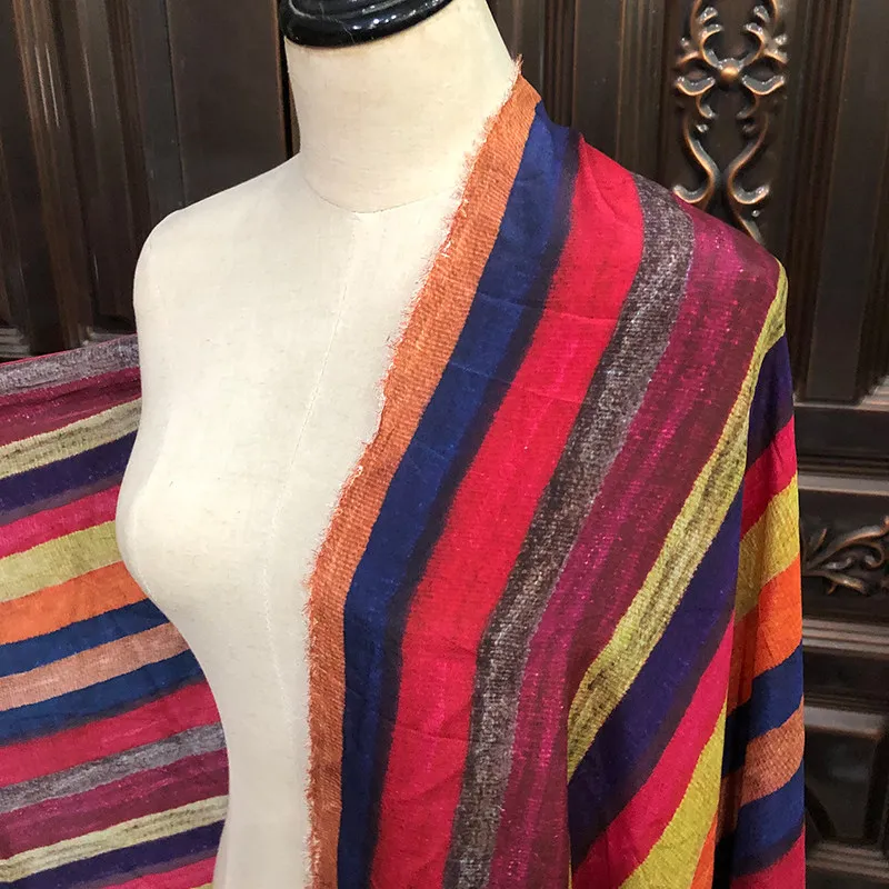 1 meter 100% Mulberry Silk 13 momme Crepe Silk Fabric Colorful Striped Printed 140cm 55" wide by the yard CY055
1 meter 100% Mulberry Silk 13 momme Crepe Silk Fabric Colorful Striped Printed 140cm 55" wide by the yard CY055