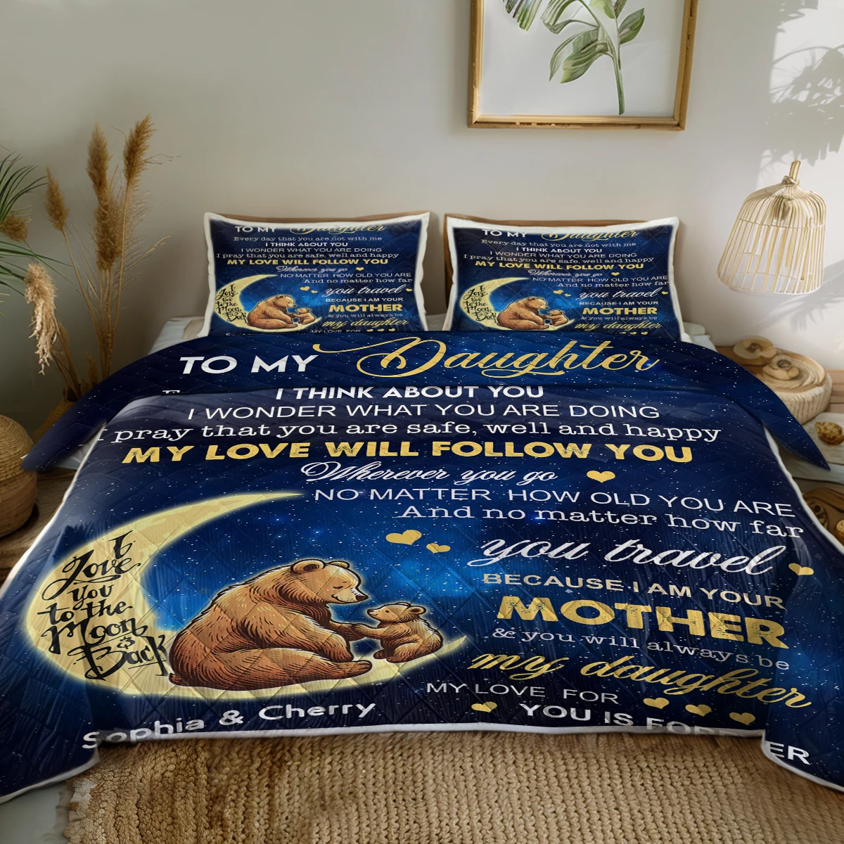 3PCS Cartoon Bear Mother and Daughter Design Quilt Set Comforter Set With 2 Pillowcases for Kids and Adults Home Decor
3PCS Cartoon Bear Mother and Daughter Design Quilt Set Comforter Set With 2 Pillowcases for Kids and Adults Home Decor