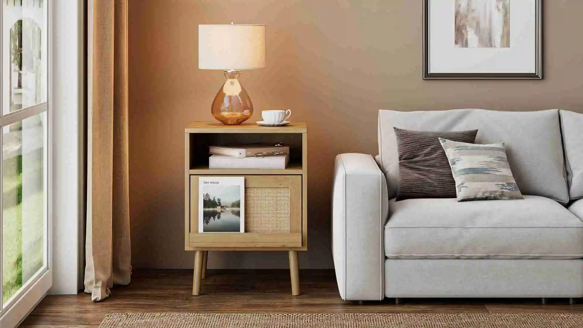 Rattan Nightstand Modern Bed Side Table End Table With Solid Wood Leg Bedside Table For Farmhouse Bedroom Living Room Dorm Sofa
Rattan Nightstand Modern Bed Side Table End Table With Solid Wood Leg Bedside Table For Farmhouse Bedroom Living Room Dorm Sofa