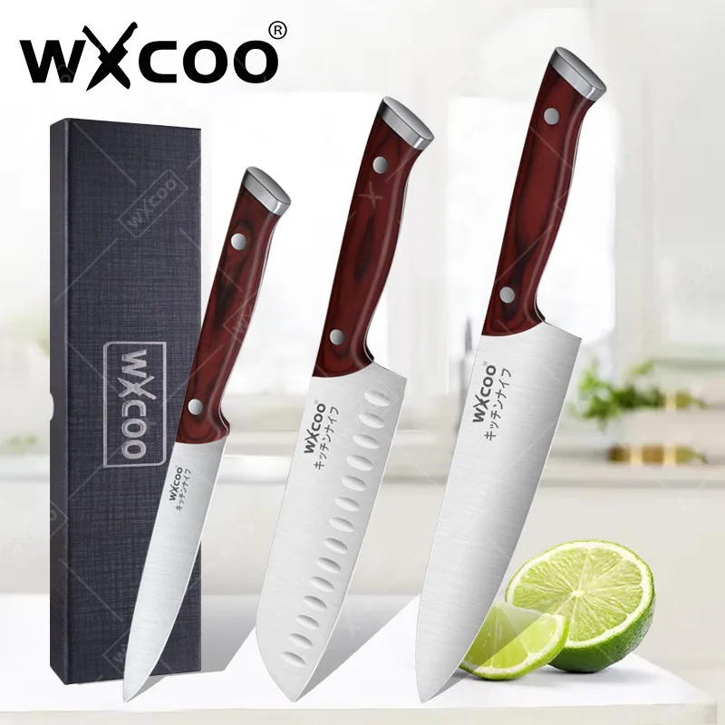 WXCOO Набор кухонных ножей Нож шеф-повара Тесак для мяса Дамасский лазерный японский нож Сантоку Мясник Резак для нарезки рыбы и овощей 
WXCOO Набор кухонных ножей Нож шеф-повара Тесак для мяса Дамасский лазерный японский нож Сантоку Мясник Резак для нарезки рыбы и овощей