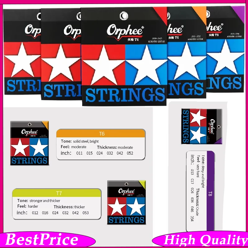 Orphee T Series Acoustic Guitar Strings Nano Double-Coated Anti Rust High Level Guitar Strings String Instrument Accessories
Orphee T Series Acoustic Guitar Strings Nano Double-Coated Anti Rust High Level Guitar Strings String Instrument Accessories