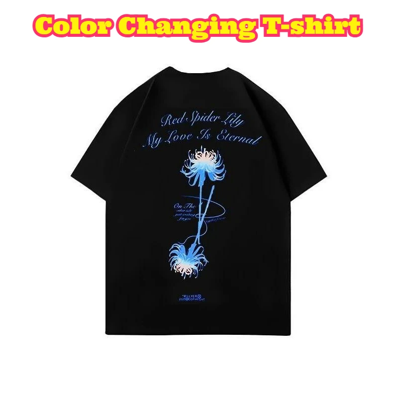 Thermo Sensitive Color Changing Lycoris Rose Printed Pure Cotton Short Sleeve Unisex Loose Niche Fashion Casual Couple Daily Top
Thermo Sensitive Color Changing Lycoris Rose Printed Pure Cotton Short Sleeve Unisex Loose Niche Fashion Casual Couple Daily Top