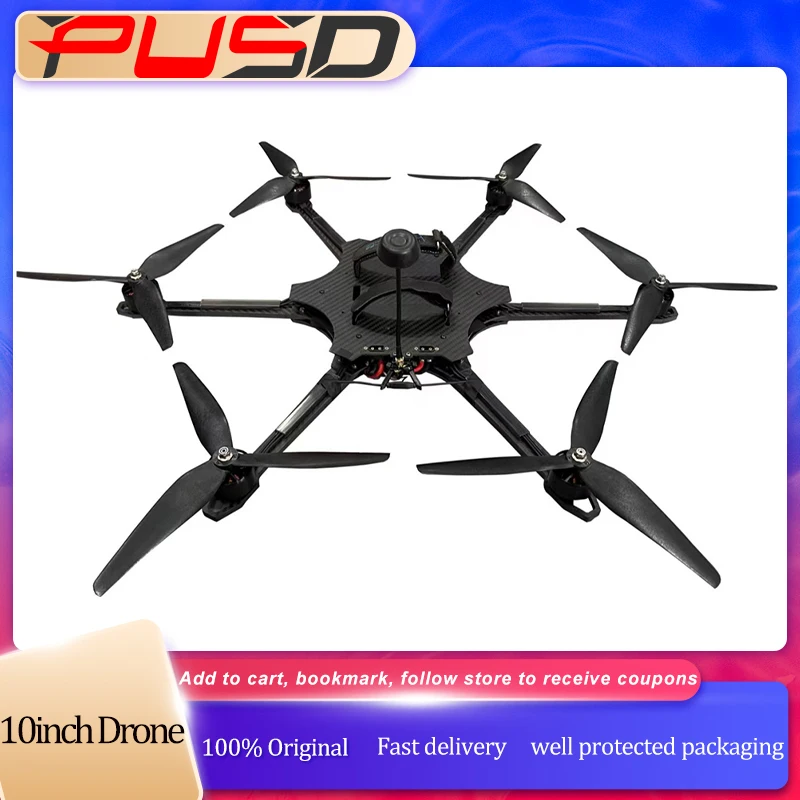 New Arrivals 10 inch 6 Arm Long Range FPV Drones 8KG Payload Super Power F405 FC 60A ESC ELRS 915 5.8G 3W VTX 3115 900KV Motors
New Arrivals 10 inch 6 Arm Long Range FPV Drones 8KG Payload Super Power F405 FC 60A ESC ELRS 915 5.8G 3W VTX 3115 900KV Motors