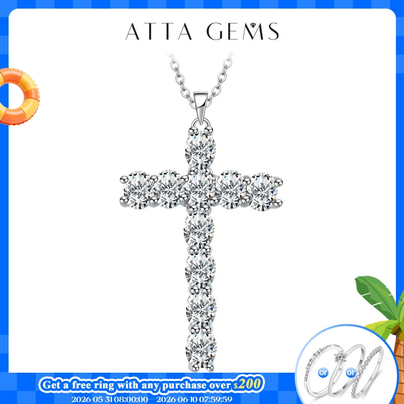 Attagems 4*3mm Moissanite Cross Pendants For Women Solid 925 Sterling Silver Handset Luxury Necklace for Engagement Bridal Gifts
Attagems 4*3mm Moissanite Cross Pendants For Women Solid 925 Sterling Silver Handset Luxury Necklace for Engagement Bridal Gifts