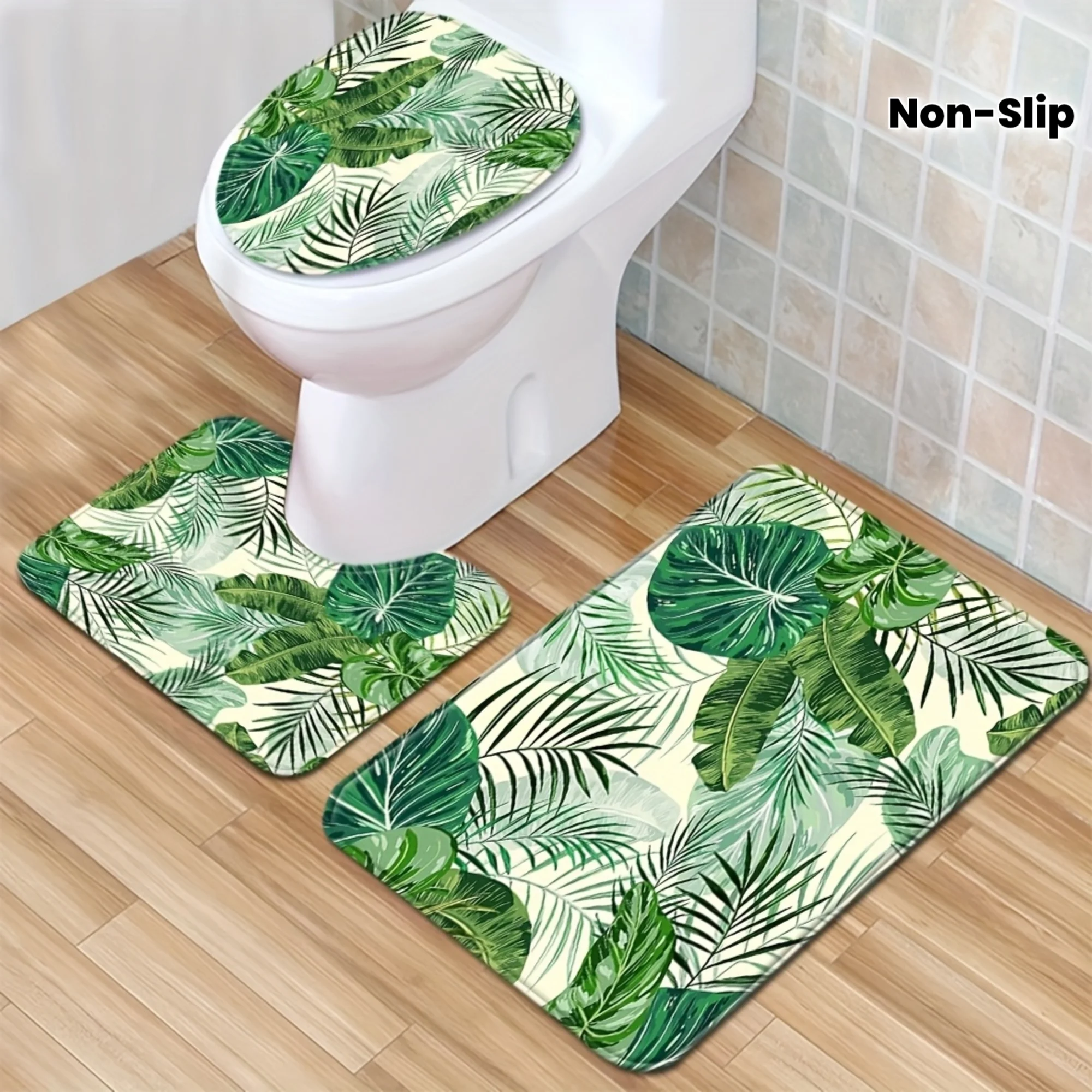 Luxury Tropical Leaf Bathroom Mat Set Non-Slip Toilet Seat Cover Bath Runner Home Decor Accessories
Luxury Tropical Leaf Bathroom Mat Set Non-Slip Toilet Seat Cover Bath Runner Home Decor Accessories