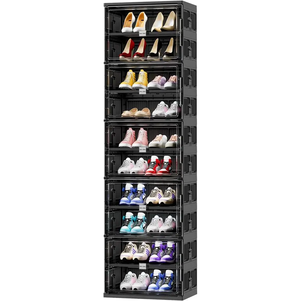 10-Tier Expandable Shoe Rack Organizer, Large Collapsible Storage Cabinet for 20 Pairs (Black)
10-Tier Expandable Shoe Rack Organizer, Large Collapsible Storage Cabinet for 20 Pairs (Black)