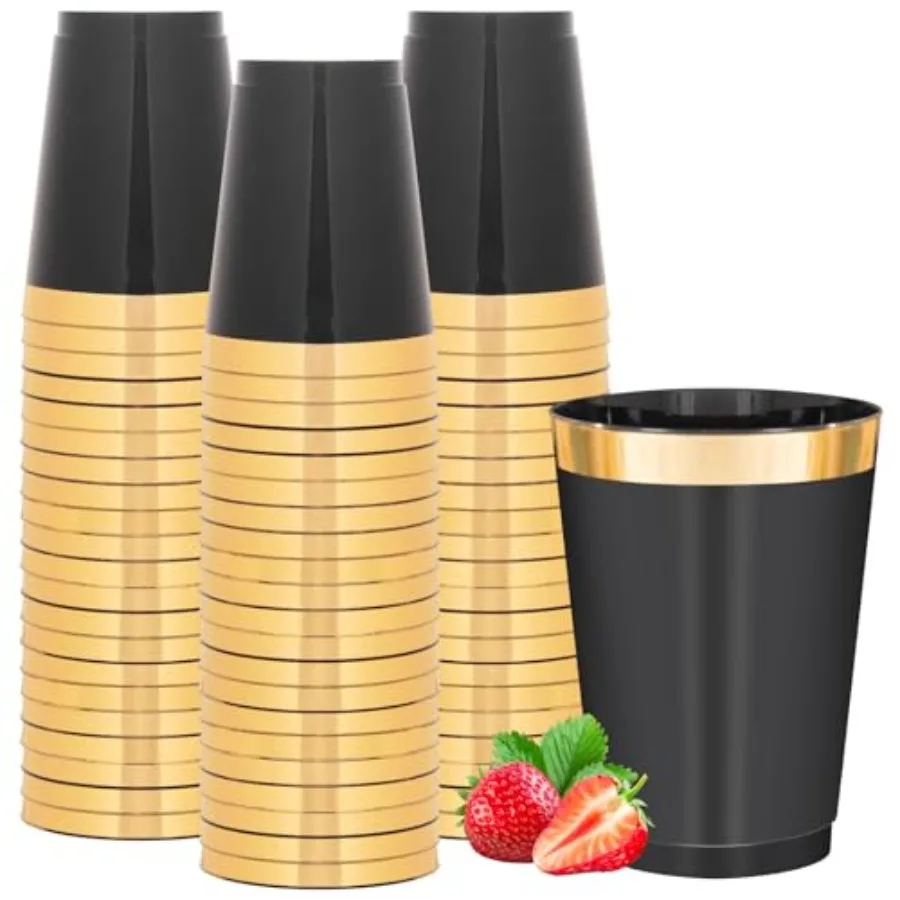 pcs Plastic Cups 10oz Disposable Cups with Rim, Elegant Black Plastic Cocktail Glasses for Wedding, Birthday, Parties
pcs Plastic Cups 10oz Disposable Cups with Rim, Elegant Black Plastic Cocktail Glasses for Wedding, Birthday, Parties