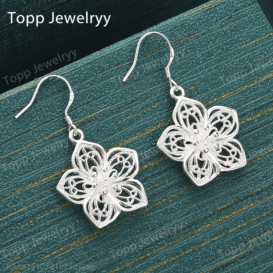 Exquisite 925 Sterling Silver Openwork Flower Earrings, Fashionable Women's Wedding Gift Accessories
Exquisite 925 Sterling Silver Openwork Flower Earrings, Fashionable Women's Wedding Gift Accessories