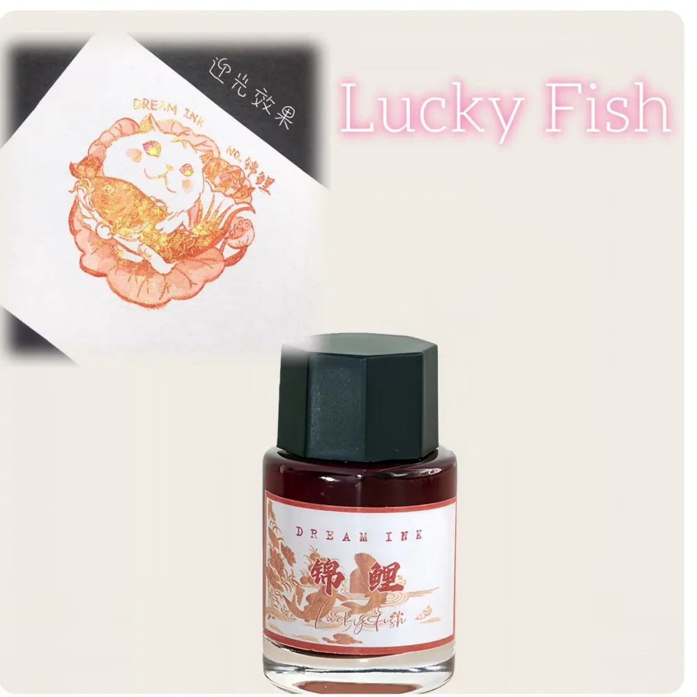 Чернила Dream Ink, Lucky Fish, с блестками и эффектом шиммера, для ручной росписи, с золотым порошком, 20 мл
Чернила Dream Ink, Lucky Fish, с блестками и эффектом шиммера, для ручной росписи, с золотым порошком, 20 мл