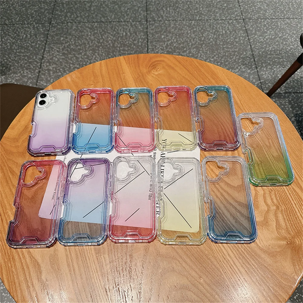 2in1 Color Blocking Gradient Transparent Phone Case For iPhone 16 15 14 Plus 13 12 11 XS Pro Max Soft Silicone Shockproof Cover
2in1 Color Blocking Gradient Transparent Phone Case For iPhone 16 15 14 Plus 13 12 11 XS Pro Max Soft Silicone Shockproof Cover