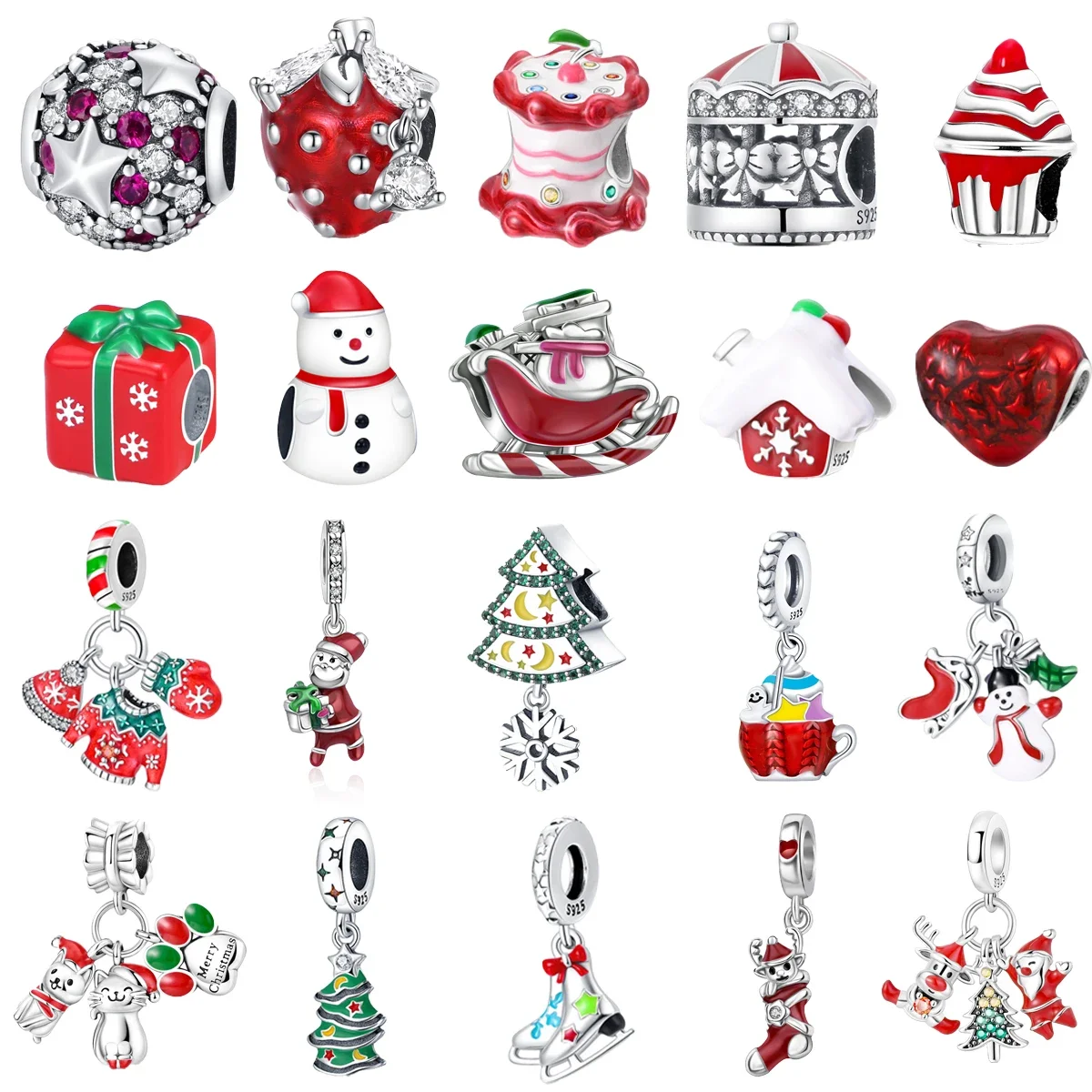 Original 925 Sterling Silver Christmas Sleigh Snowflake House Penguin Cake Bead Charms for Pan Bracelet Women Jewellery Gift
Original 925 Sterling Silver Christmas Sleigh Snowflake House Penguin Cake Bead Charms for Pan Bracelet Women Jewellery Gift