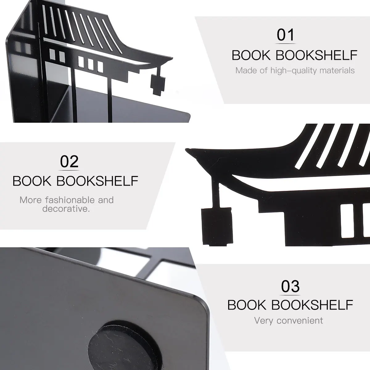 1Pair Creative Metal Bookends Chinese Architecture Inspired Bookend Ornament for Study Room Bookshelf Organization Book Storage
1Pair Creative Metal Bookends Chinese Architecture Inspired Bookend Ornament for Study Room Bookshelf Organization Book Storage