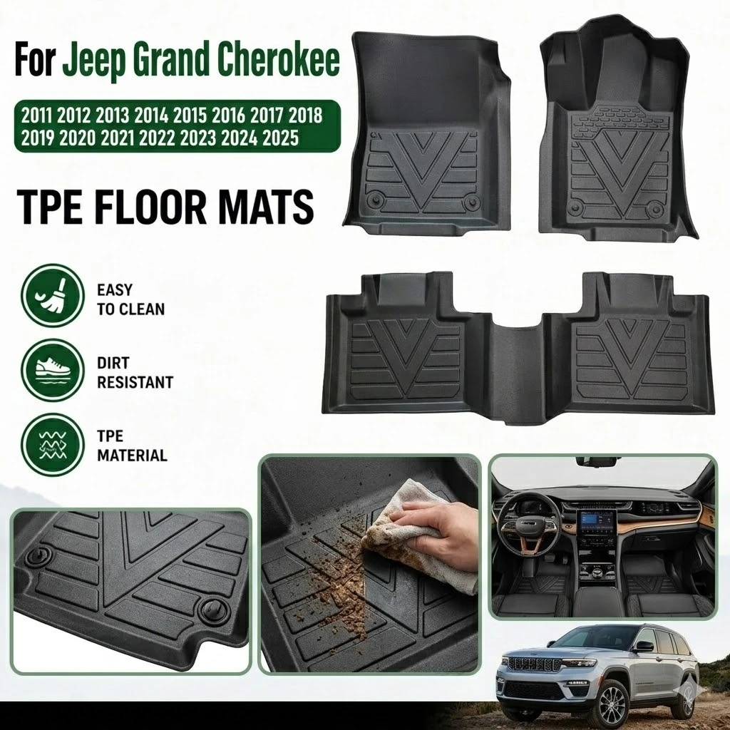TPE Car Floor Mats for Jeep Grand Cherokee 2011- 2025 Rear seat integrated Models Floor Mats Cargo Liner TPE Floor Liners
TPE Car Floor Mats for Jeep Grand Cherokee 2011- 2025 Rear seat integrated Models Floor Mats Cargo Liner TPE Floor Liners