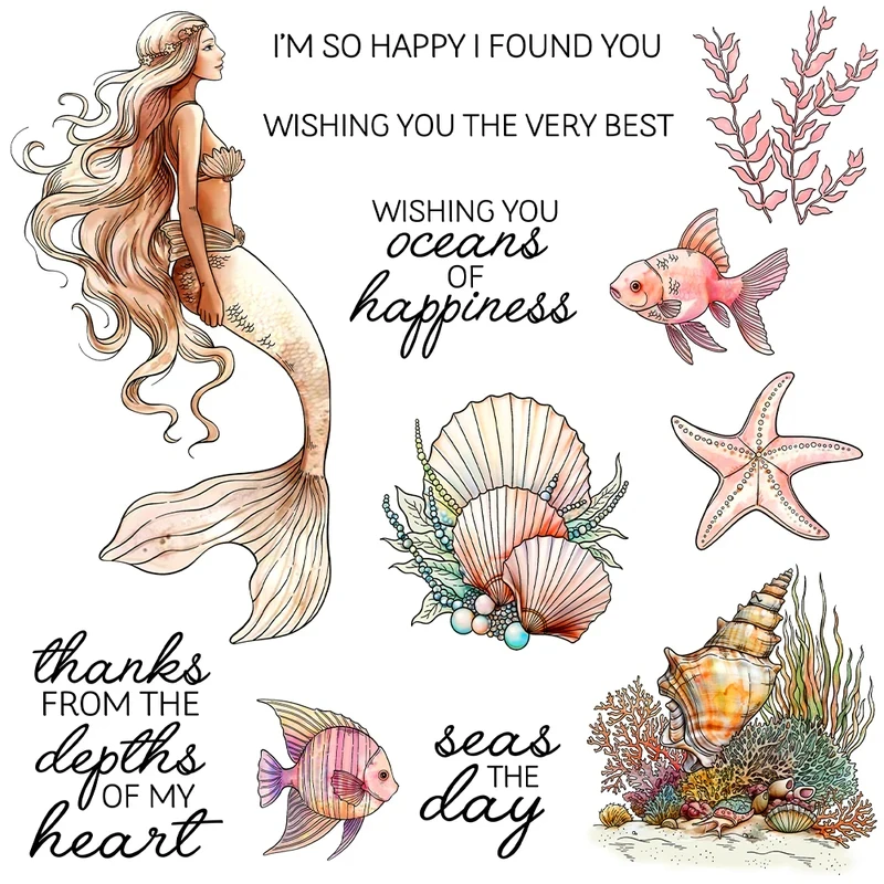 Beautiful Mermaid And Shell Cutting Dies Clear Stamp DIY Scrapbooking Metal Dies Silicone Stamp Cards Albums Decor
Beautiful Mermaid And Shell Cutting Dies Clear Stamp DIY Scrapbooking Metal Dies Silicone Stamp Cards Albums Decor