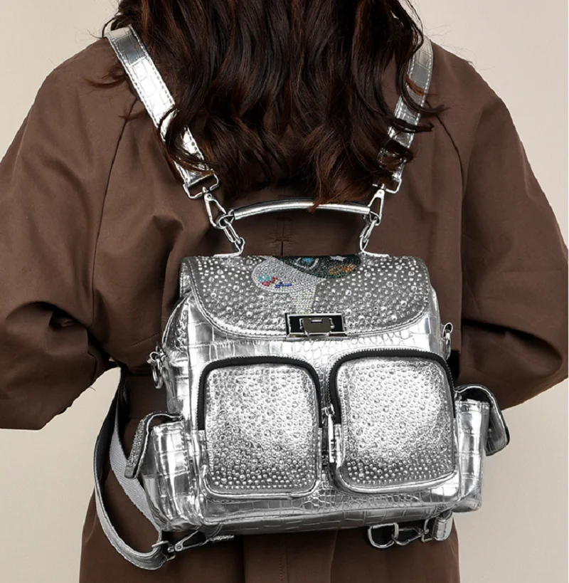 2025 New Fashion Trend Diamonds Leather Backpacks Women's Large Capacity Shoulder Bags Totes Messenger Bag Schoolbag Rucksack
2025 New Fashion Trend Diamonds Leather Backpacks Women's Large Capacity Shoulder Bags Totes Messenger Bag Schoolbag Rucksack