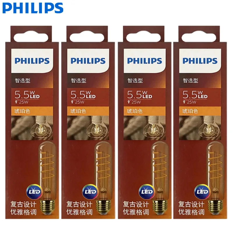 Philips LED T32 Classic Filament Decorative Strip Lamp 5.5W(=25W) E27 220-240V Bulb 2000K Warm Light Dimmable Amber Retro LED
Philips LED T32 Classic Filament Decorative Strip Lamp 5.5W(=25W) E27 220-240V Bulb 2000K Warm Light Dimmable Amber Retro LED