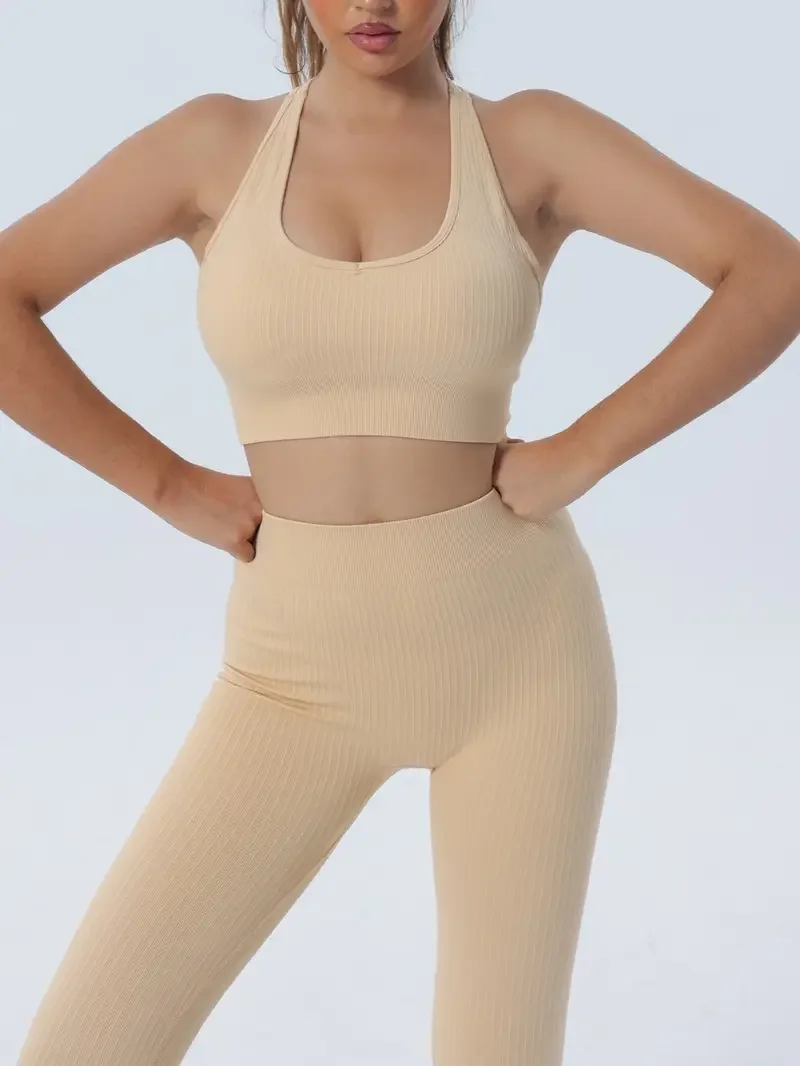 Seamless Bra & High Waist Yoga Pants, High Stretch Solid Color Sports Workout Set 2pcs
Seamless Bra & High Waist Yoga Pants, High Stretch Solid Color Sports Workout Set 2pcs