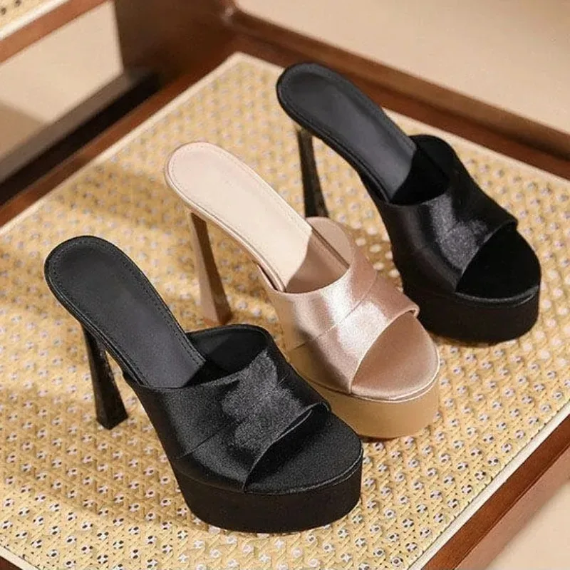Summer Waterproof Platform Super High Heel Women's Slippers Round Toe Open Toe Slip-On Female Shoes Thin Heels Women Slippers
Summer Waterproof Platform Super High Heel Women's Slippers Round Toe Open Toe Slip-On Female Shoes Thin Heels Women Slippers