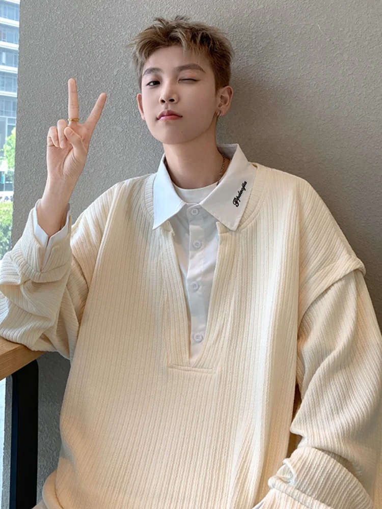 Men's irt Collar Hoodie Fake Two-Piece Casual Spring Autumn High-End Texture Cool Haome Long Sve Sweatirt
Men's irt Collar Hoodie Fake Two-Piece Casual Spring Autumn High-End Texture Cool Haome Long Sve Sweatirt